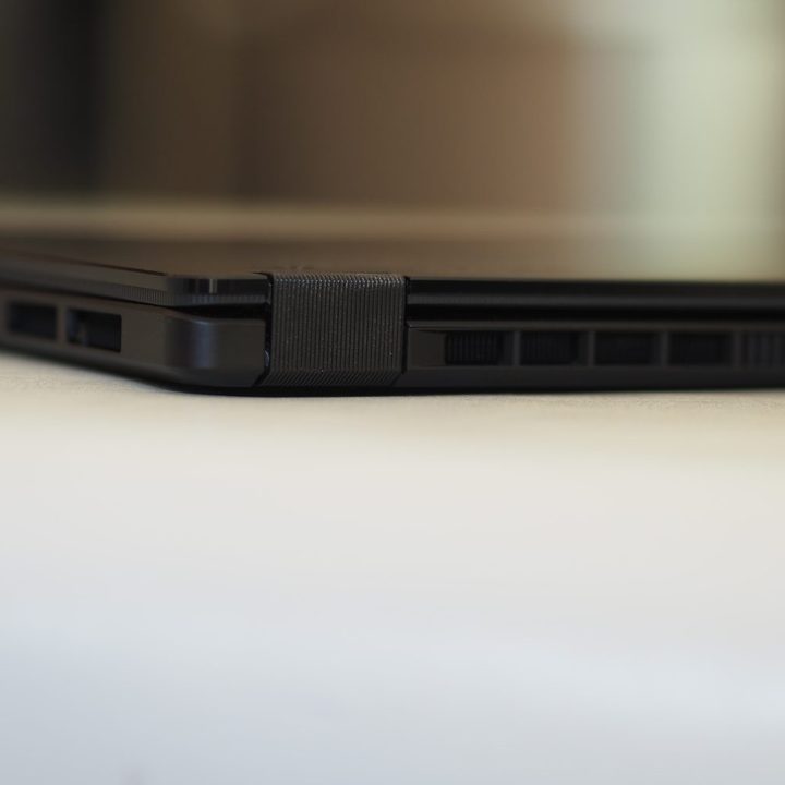 Asus ProArt PX13 rear view showing hinge and vent.