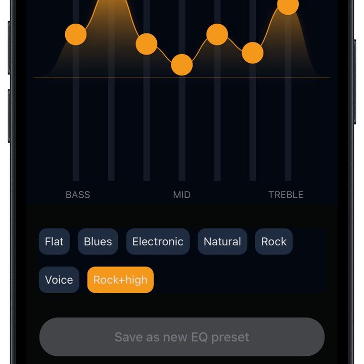 Cambridge Audio Melomania app for iOS: equalizer.
