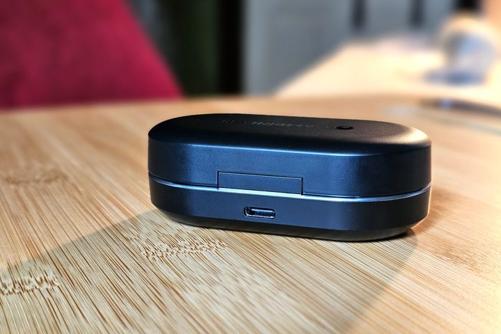 Cambridge Audio Melomania M100 charging case (rear).