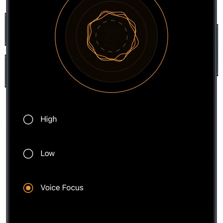 Cambridge Audio Melomania app for iOS: Transparency options.