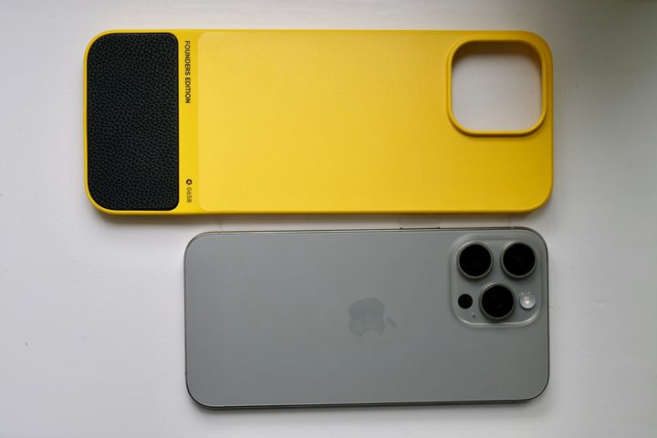 The Clicks Keyboard case and an iPhone 15 Pro Max.
