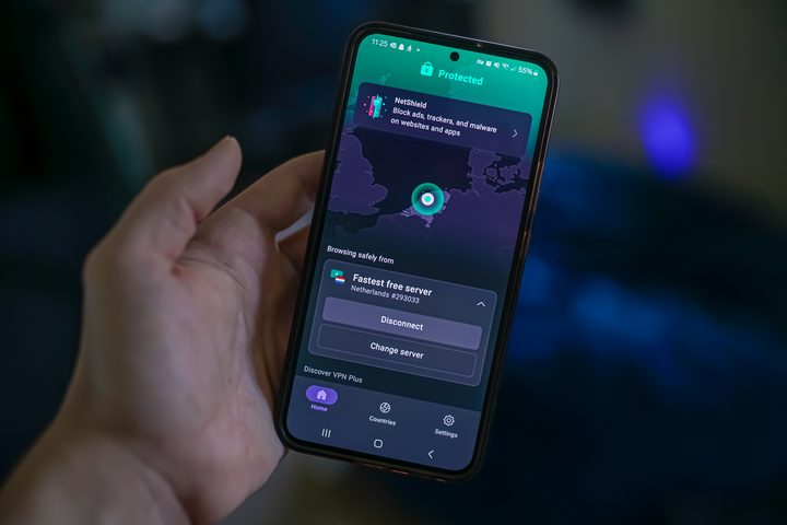The Proton VPN app running on an Android phone.