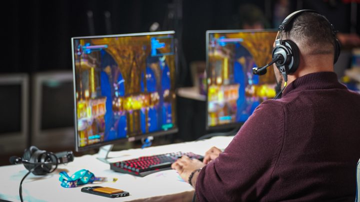 A runner playing Bloodstained at Games Done Quick.