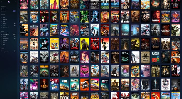 The GOG Galaxy app on Windows.