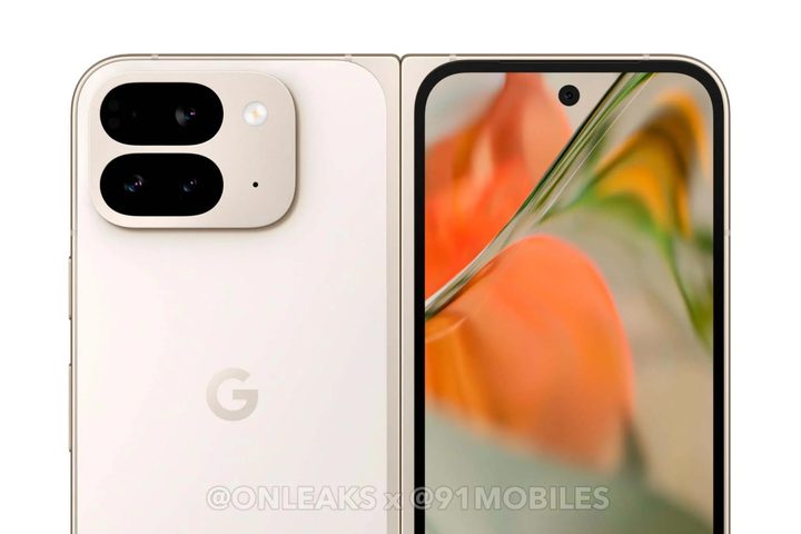 A close-up render of the Google Pixel 9 Pro Fold.