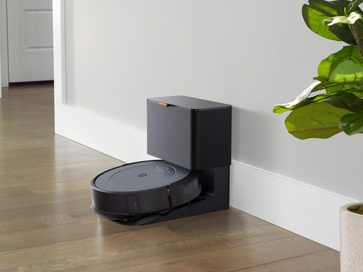 The iRobot Roomba i5+ robot vacuum in the home.