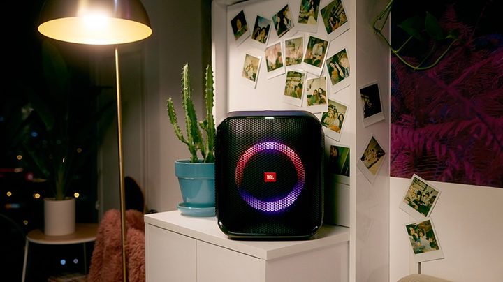 The JBL Partybox Essential on a table.