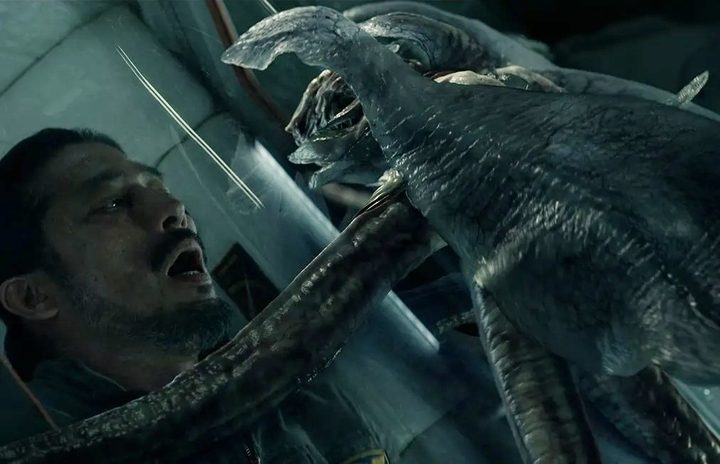 A creature attacks a man in Life.