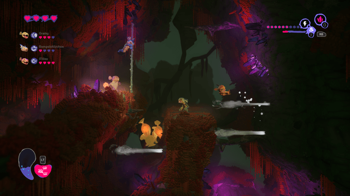 Gremlins walk through a cave in Mother Machine.