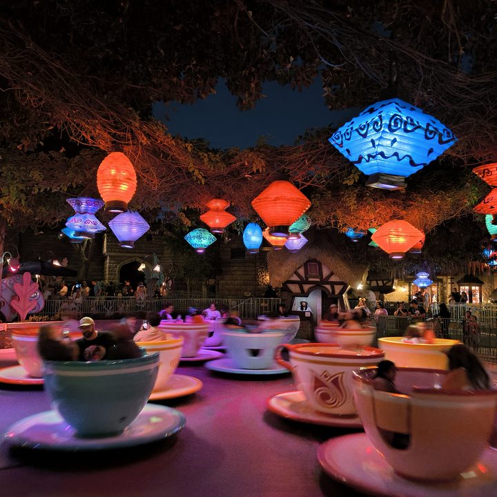 Teacup ride at Disneyland taken with a Motorola Razr 2024.