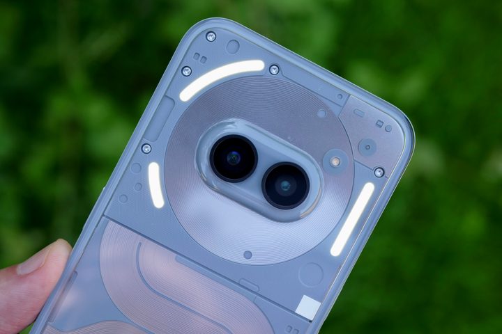 The Nothing Phone 2a Plus' camera and Glyph Interface lights.