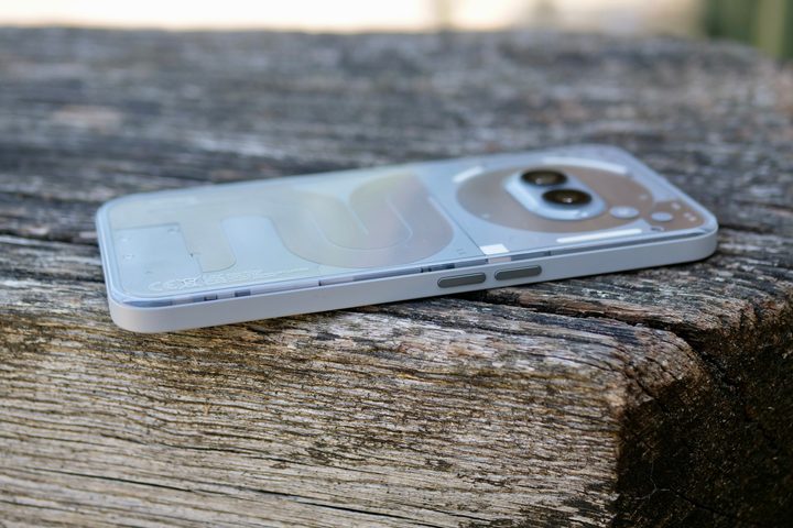 The side of the Nothing Phone 2a Plus.