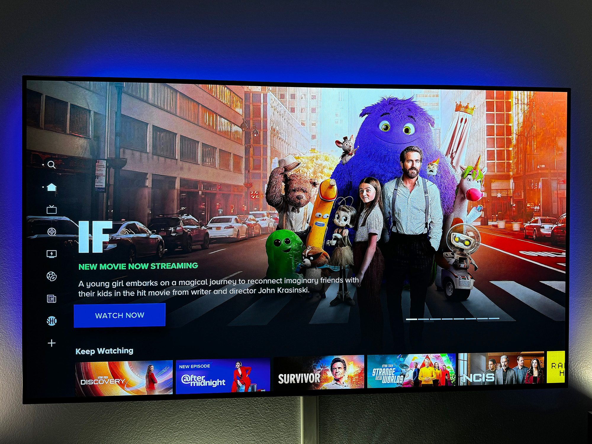 Paramount Plus as seen on a TV.