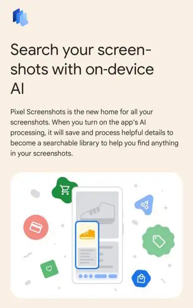 Pixel screenshots feature