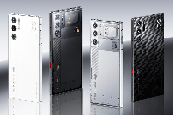 The back of the Redmagic 9S Pro, in different colors.