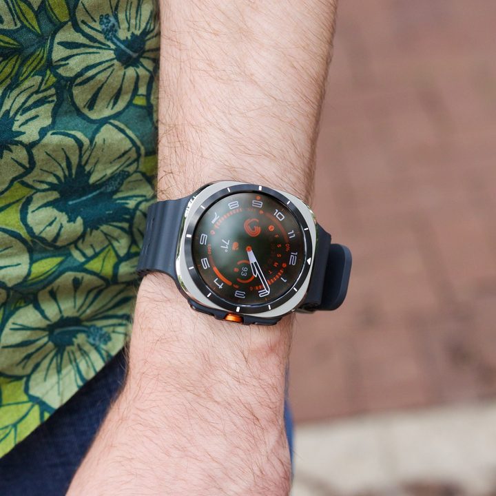 Someone wearing the Samsung Galaxy Watch Ultra.