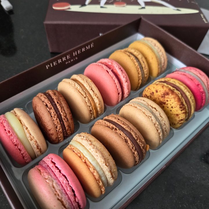 A photo of brightly colored macaroons, taken with the Samsung Galaxy Z Flip 6.