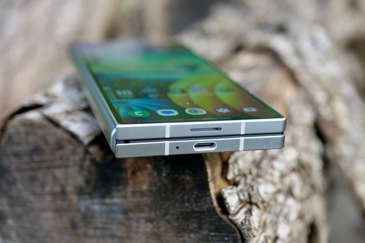 The charging port on the Samsung Galaxy Z Fold 6.