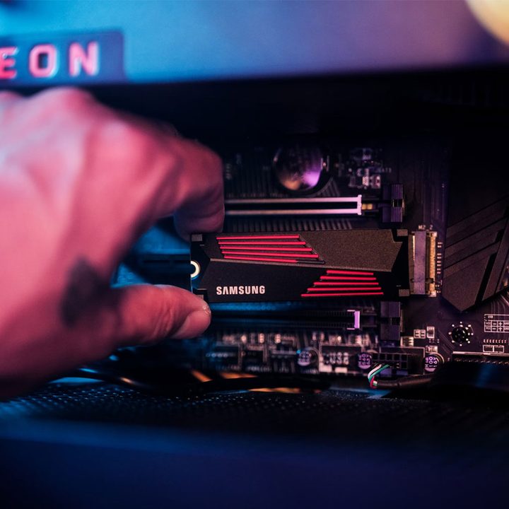 Installing a Samsung SSD in a desktop PC.
