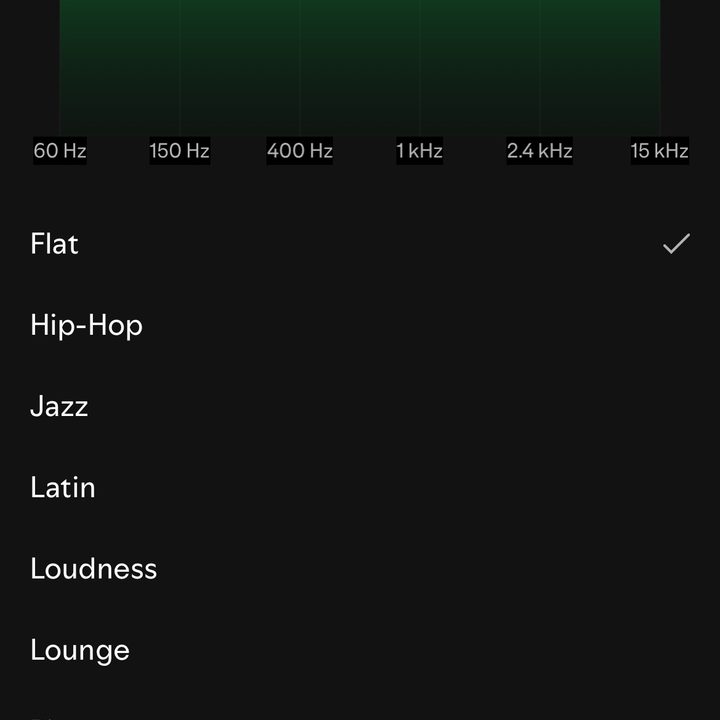 The multi-band EQ in the Spotify iOS app.
