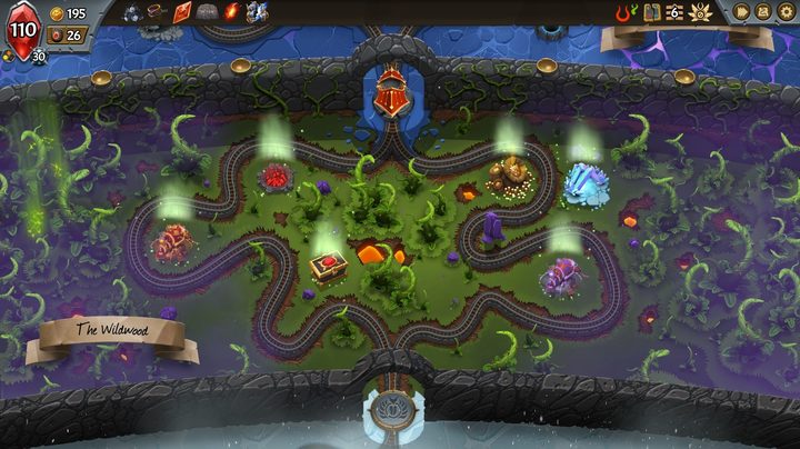 The map screen in Monster Train.