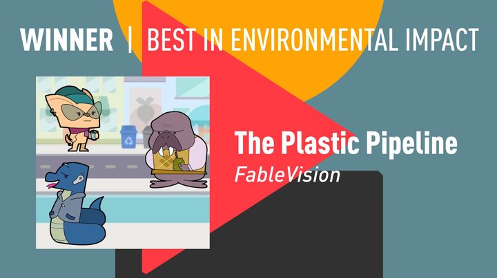 A graphic notes that The Plastic Pipeline won an award at Games for Change.