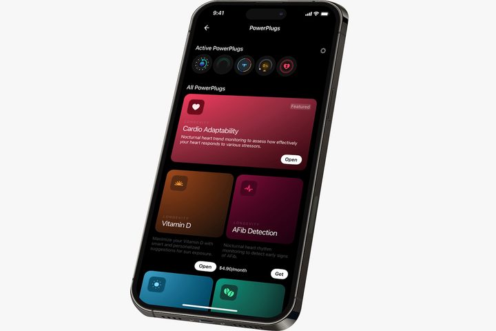 A render of the Ultrahuman PowerPlugs app store on a phone screen.