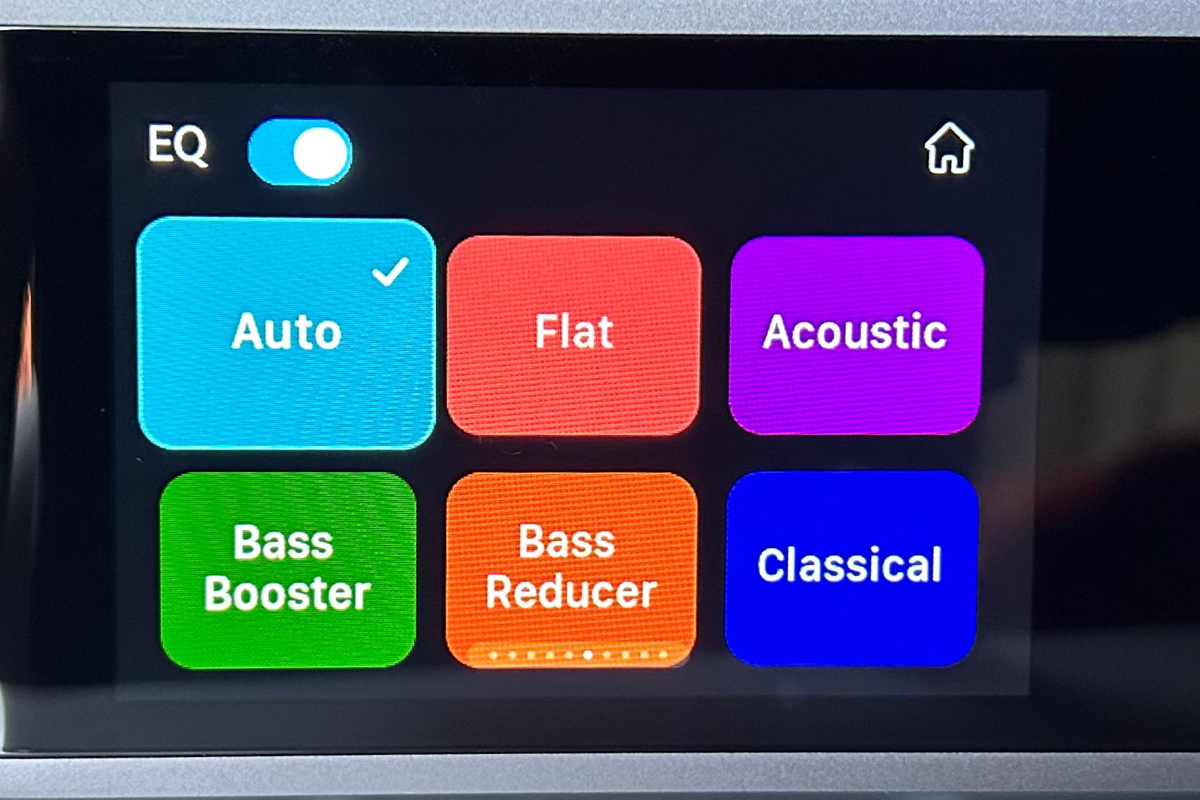 Wiim Ultra EQ presets screen.