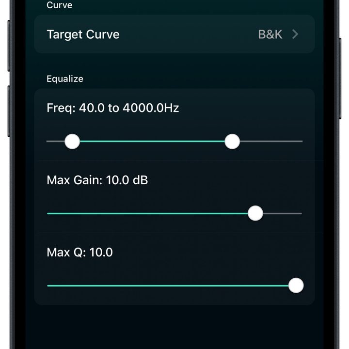 Wiim app for iOS: Room correction 5.