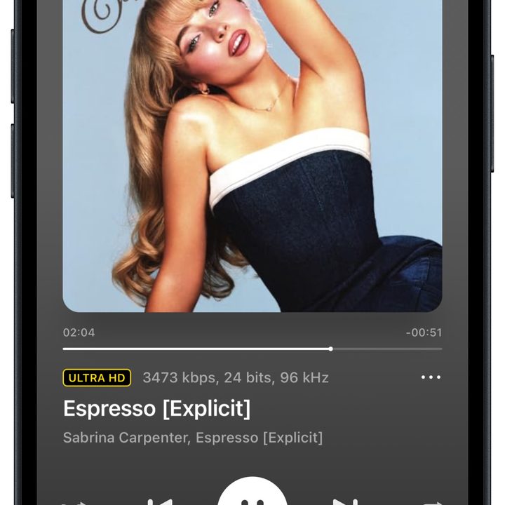 Wiim app for iOS: now playing.