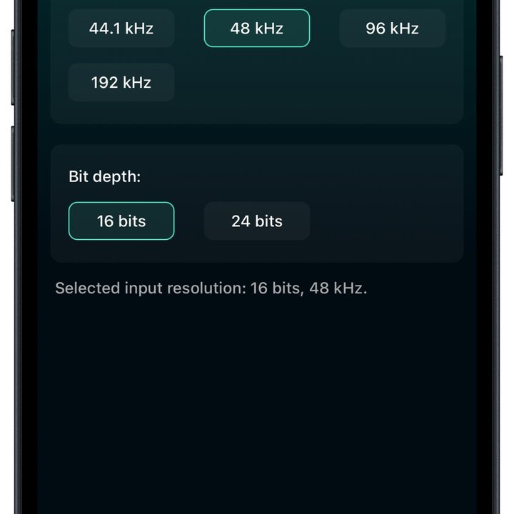 Wiim app for iOS: line input resolution.