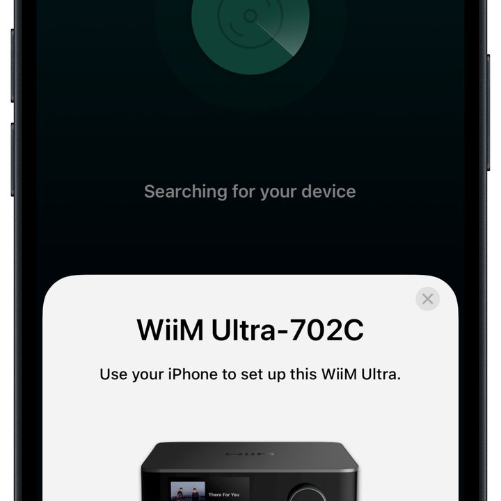 Wiim app for iOS: set up screen.