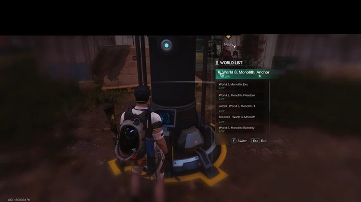 Using a teleporter tower in Once Human.