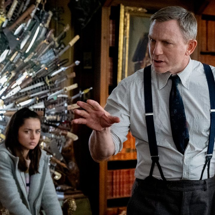 Ana de Armas and Daniel Craig in Knives Out.