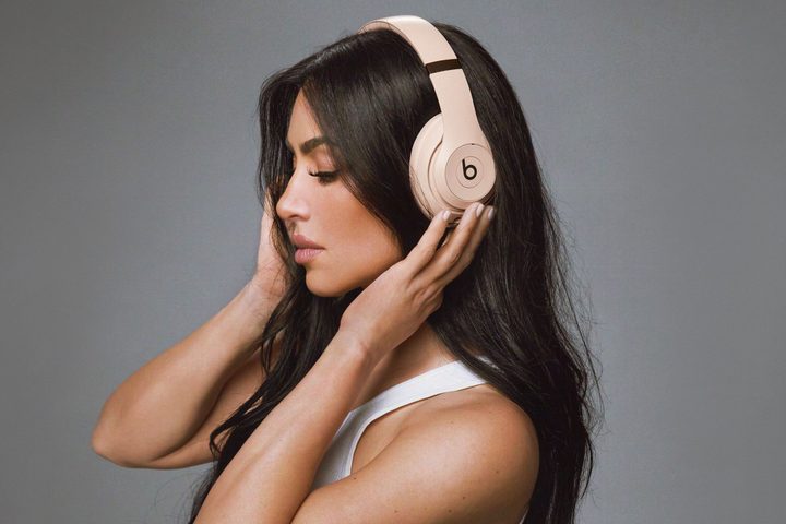 Kim Kardashian models one of three new Beats Studio Pro colors.