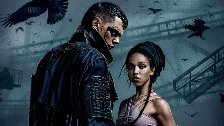 Bill Skarsgård and FKA Twigs in the poster for The Crow