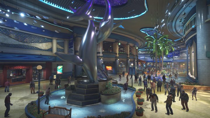A zombie infested Willamette Parkview Mall in Dead Rising Deluxe Remaster.
