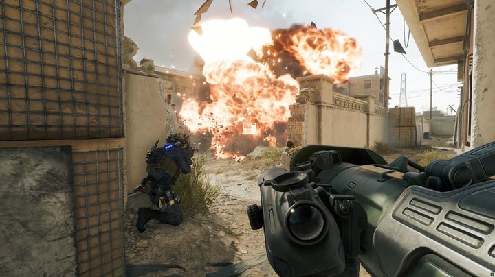An explosion in Delta Force: Hawk Ops.
