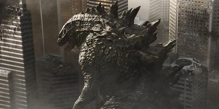 Godzilla destroys a city in Godzilla 2014