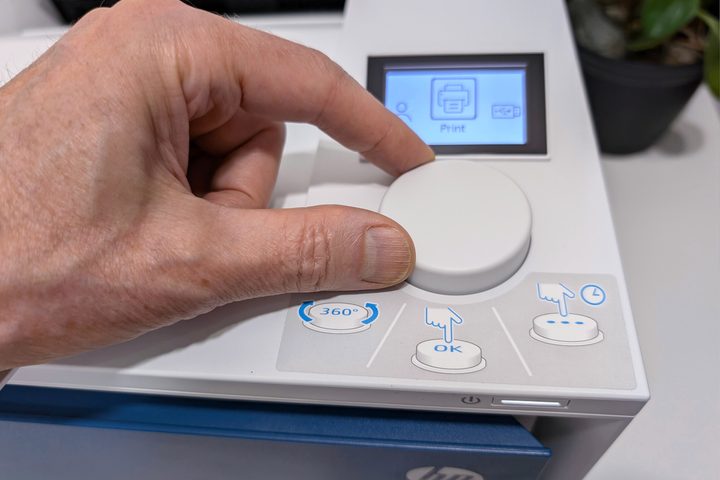 HP gave the Color LaserJet Pro 4201dw a unique dial interface.
