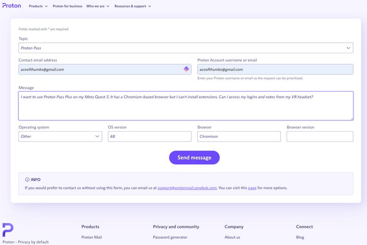 If you can't find what you need in Proton Pass support, you can get help via email.