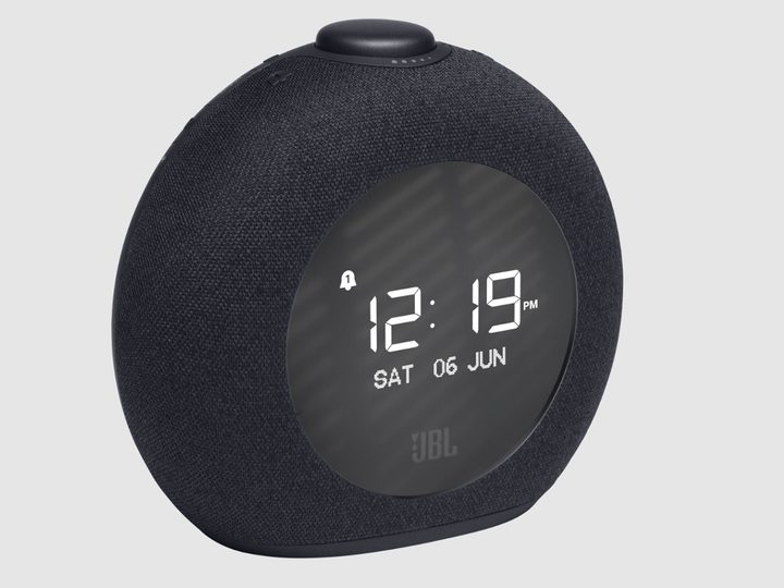 The JBL Horizon 2 FM Bluetooth speaker on a gray background.