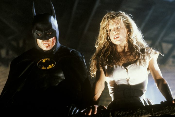 Michael Keaton and Kim Basinger in Batman.