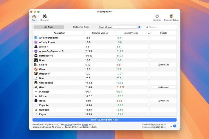 The MacUpdater app in macOS Sequoia.