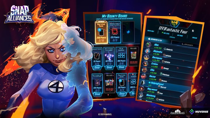 An image showcasing how Marvel Snap's Alliances feature works.
