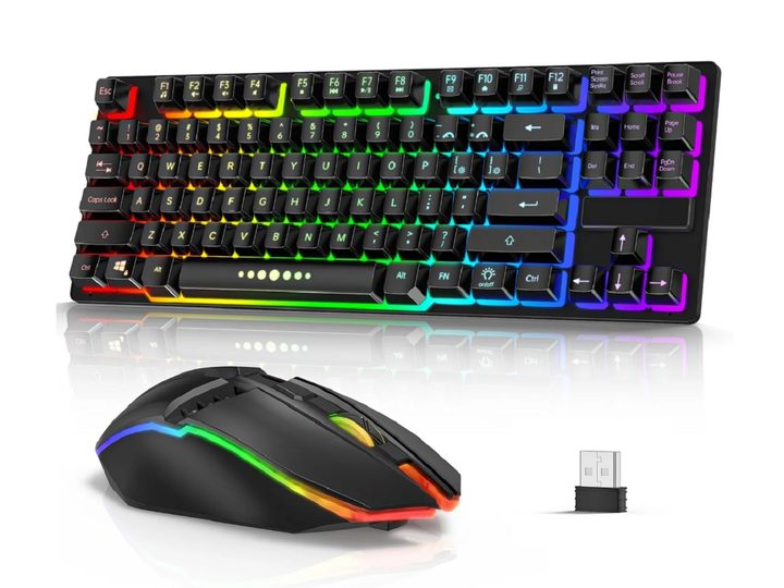The Raiku R905 wireless keyboard and mouse combo on a white background.