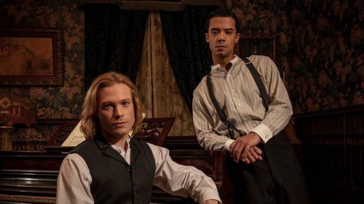Sam Reid and Jacob Anderson as Lestat and Louis in a promo poster for Interview with the Vampire.