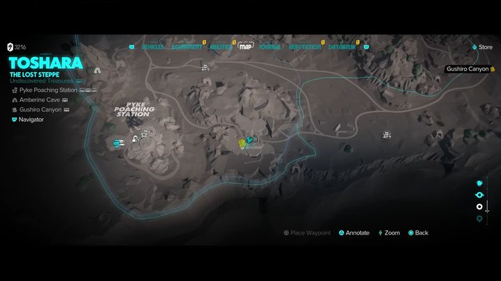The map in Star Wars Outlaws.