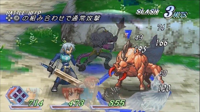 The real-time combat in Tales of Rebirth.