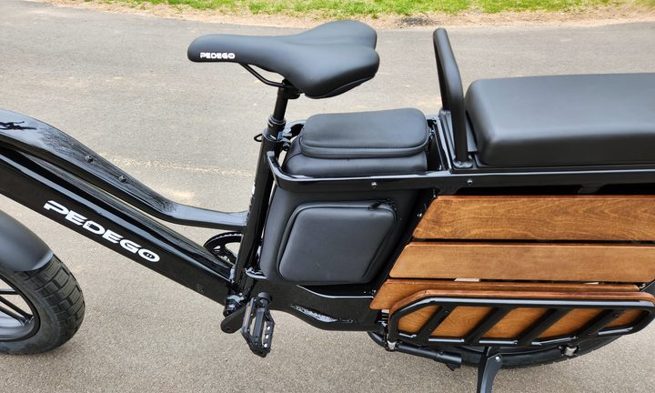 The Pedego Cargo has easy access storage compartments under the seat.